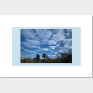 White Fluffy Clouds in a Cluster Posters and Art